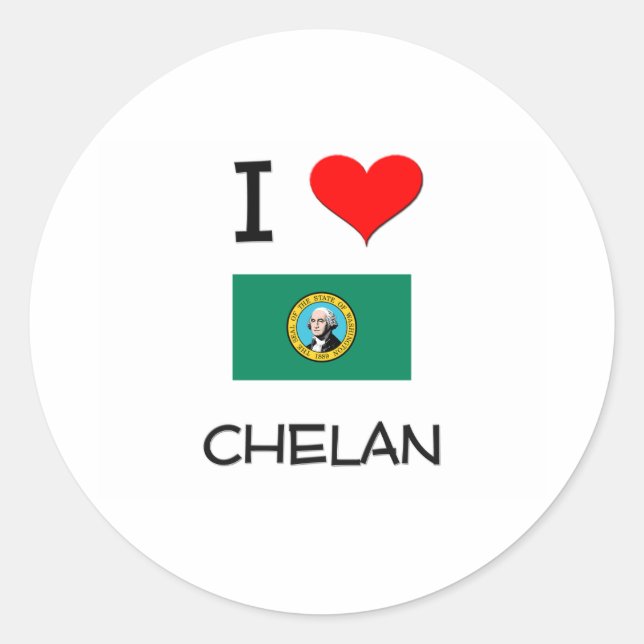 I Love Chelan Washington Classic Round Sticker (Front)