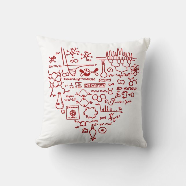 I Love Chemistry Chemist Gift Throw Pillow (Front)