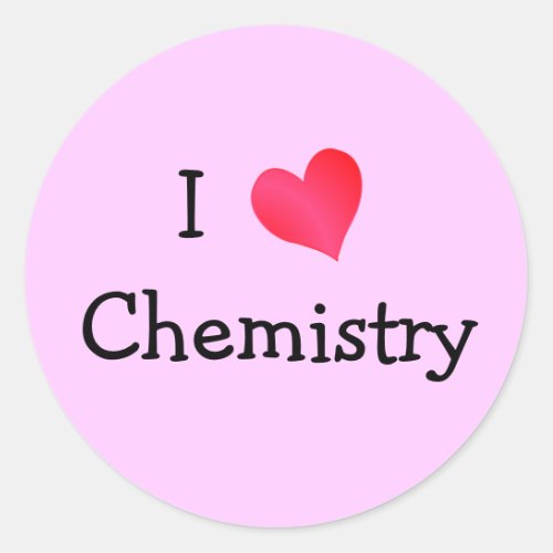 I Love Chemistry Classic Round Sticker