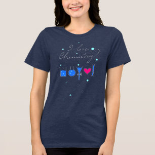 I love chemistry, "I love you" hidden text, dark Tri-Blend Shirt