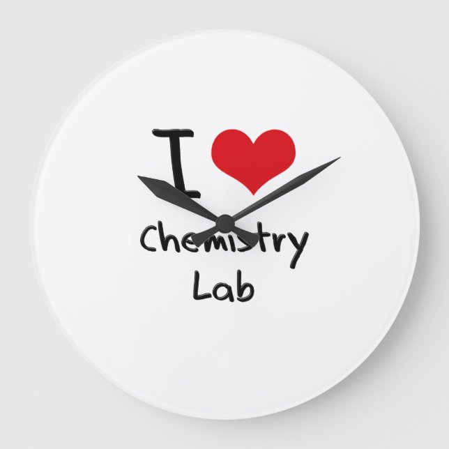 I love Chemistry Lab Large Clock (Front)