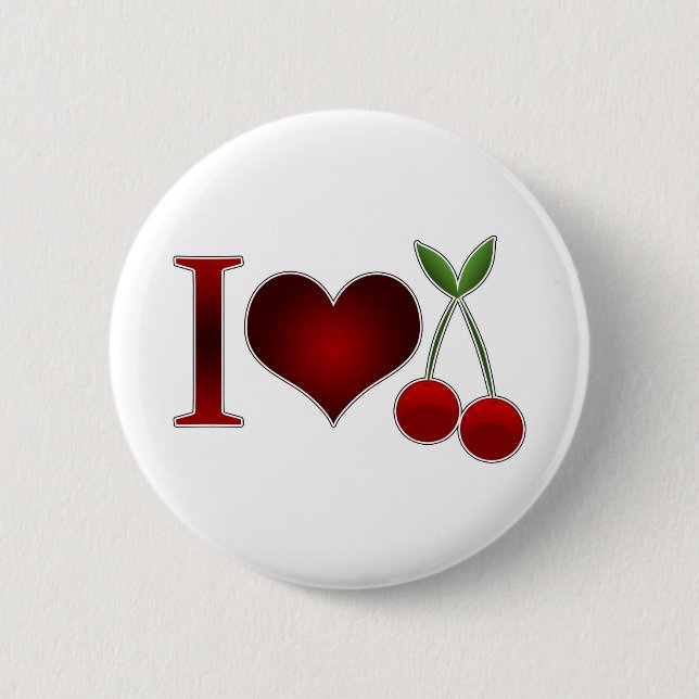 I Love Cherries Button (Front)
