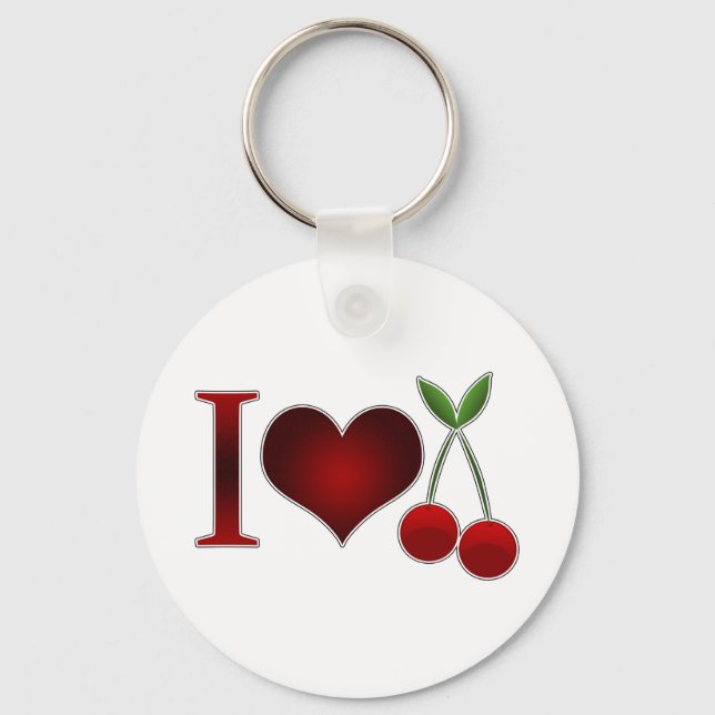 I Love Cherries Keychain (Front)
