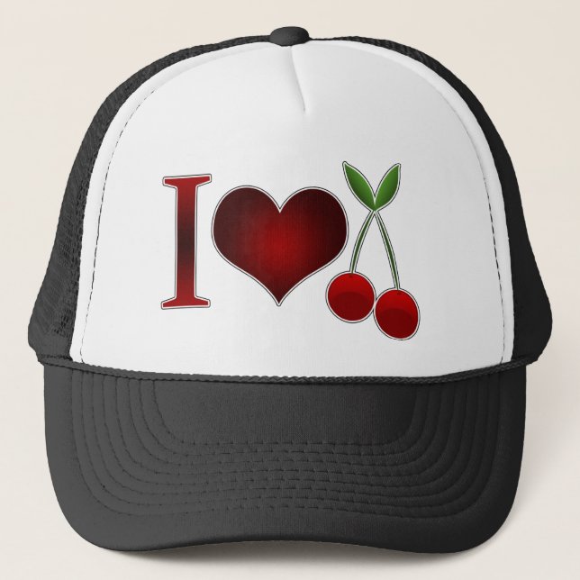 I Love Cherries Trucker Hat (Front)