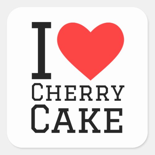 I love cherry cake square sticker
