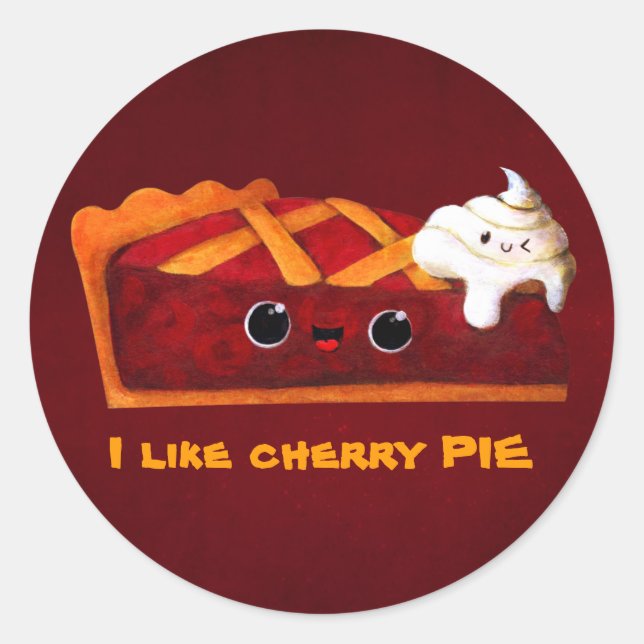 I love Cherry Pie Classic Round Sticker (Front)