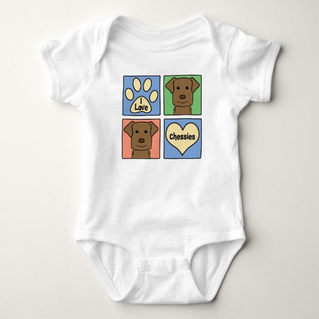I Love Chesapeake Bay Retrievers Baby Bodysuit (Front)
