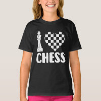 I Love Chess – Classic King and Checkered Heart