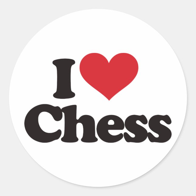 I Love Chess Classic Round Sticker (Front)