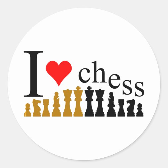 I Love Chess Classic Round Sticker 