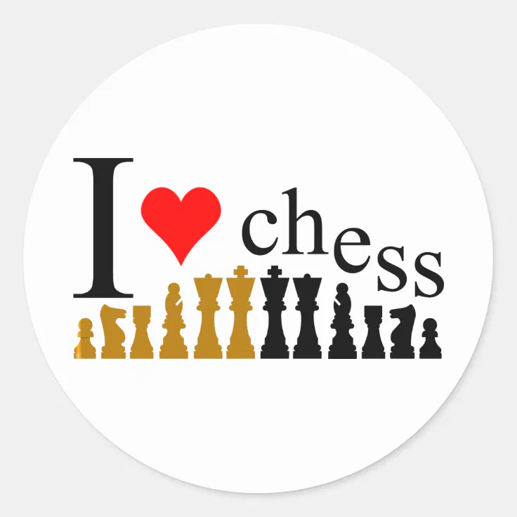 I love Chess Classic Round Sticker | Zazzle