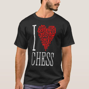I Love Chess Heart Player Master Coach Pieces Mosa T-Shirt