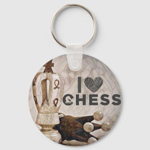 I Love Chess Keychain