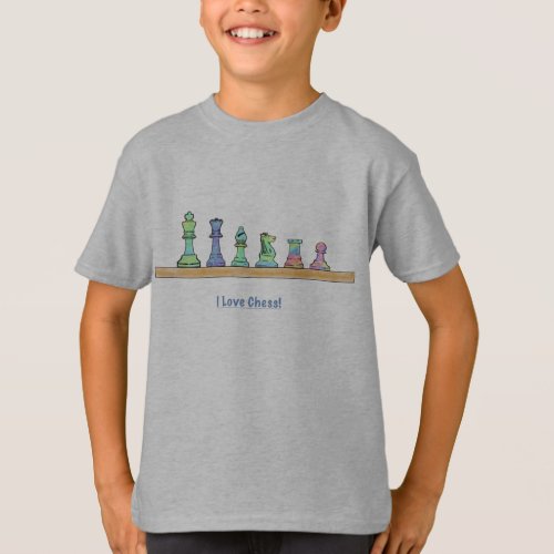I Love Chess Kids T_shirt