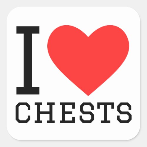 I love chest square sticker