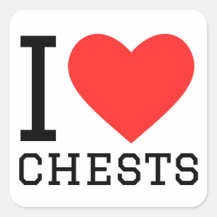 I love chest square sticker