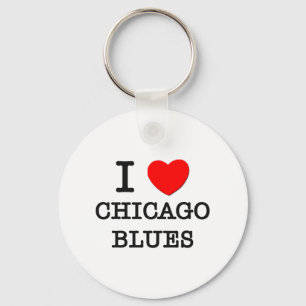 I Love Chicago Blues Keychain