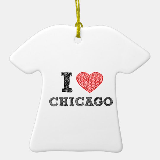 I-Love-Chicago Ceramic Ornament
