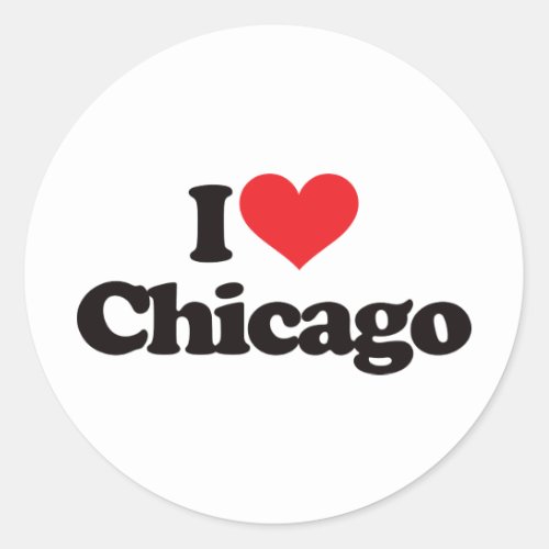 I Love Chicago Classic Round Sticker