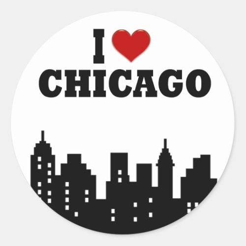 I Love Chicago Classic Round Sticker