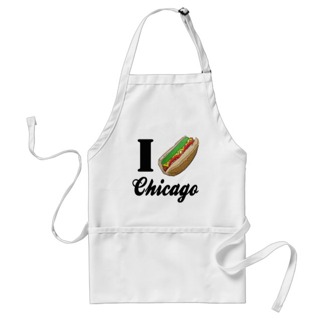 I Love Chicago Hot Dogs Adult Apron (Front)