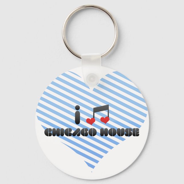 I Love Chicago House Keychain (Front)