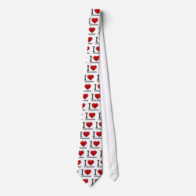 I LOVE CHICAGO, IL - ILLINOIS TIE (Front)