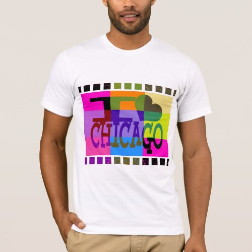 I love Chicago _ Pop art T_Shirt