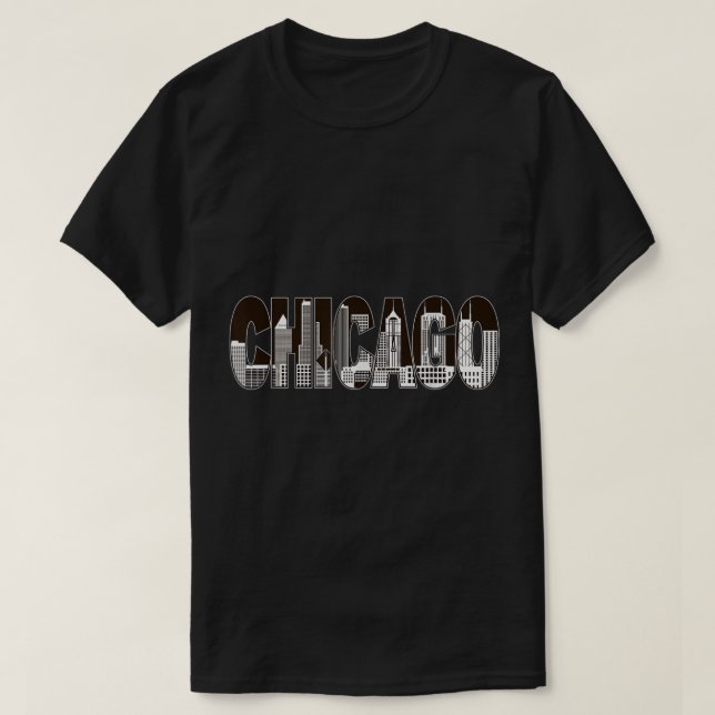 I Love Chicago Skyline  T-Shirt (Design Front)