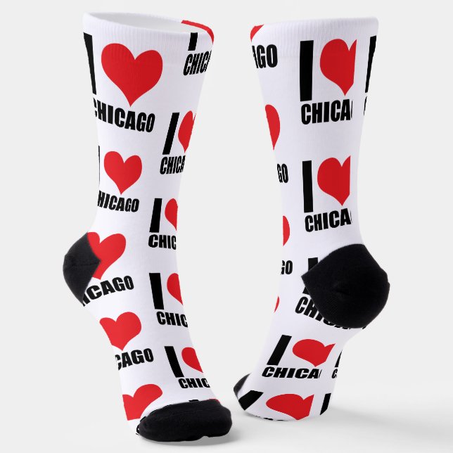 I love Chicago Socks (Angled)