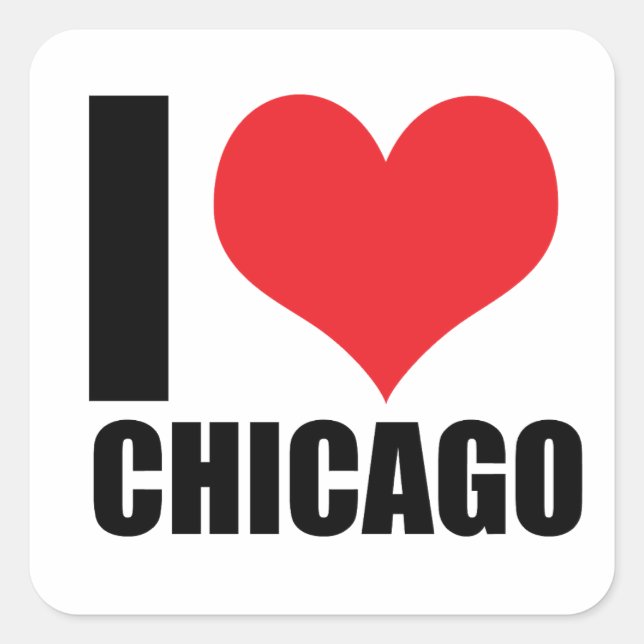 I love Chicago Square Sticker (Front)