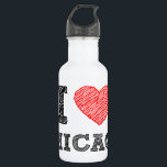 I-Love-Chicago Water Bottle<br><div class="desc">I Love Chicago sketch souvenir</div>