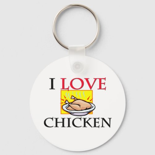 I Love Chicken Keychain