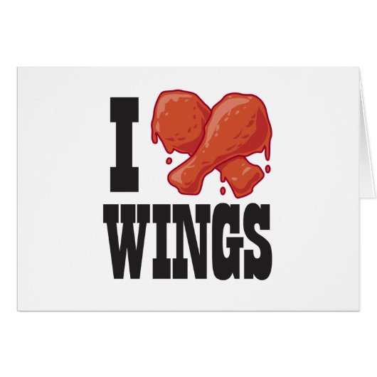 I Love Chicken Wings Cards (Front Horizontal)