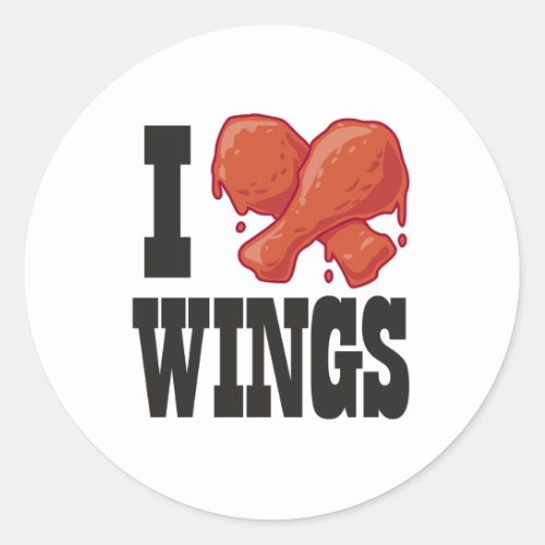 I Love Chicken Wings Classic Round Sticker