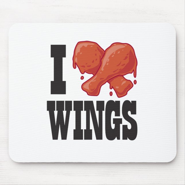I Love Chicken Wings Mouse Pad (Front)