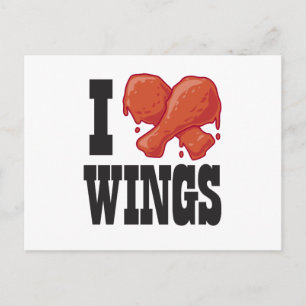 I Love Chicken Wings Postcard