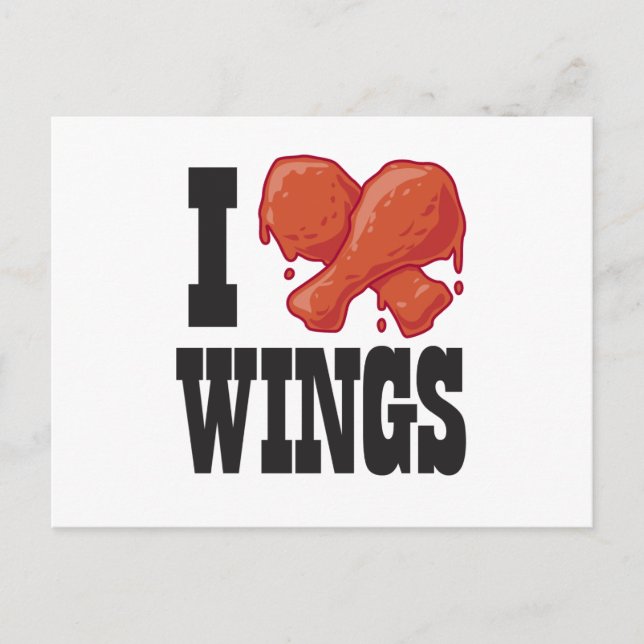 I Love Chicken Wings Postcard (Front)
