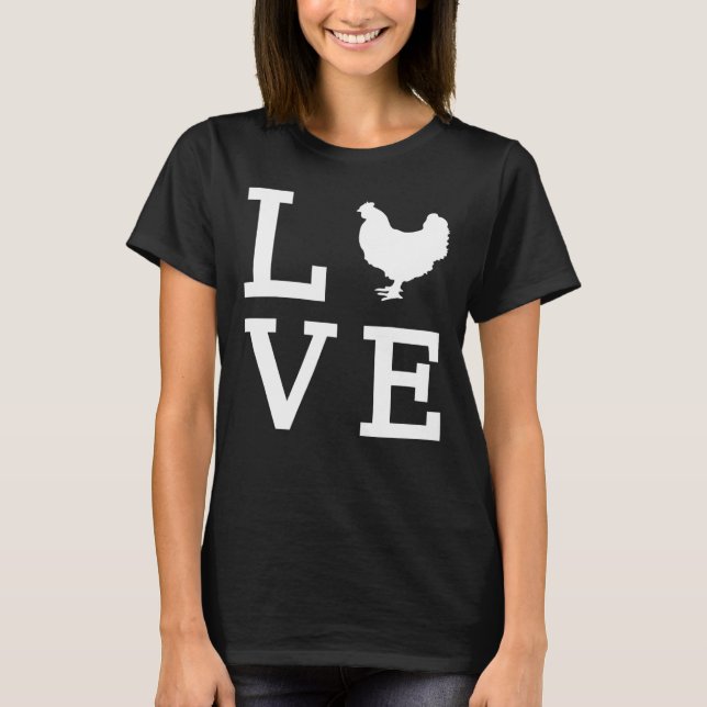 I Love Chickens Animal Pet Farmer Tee (Front)