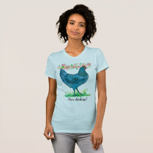 I Love Chickens Blue Hen Watercolor T-Shirt