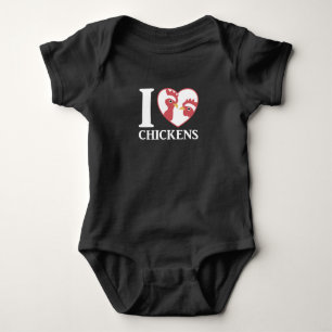 I Love Chickens Chicken And Rooster In My Heart Baby Bodysuit