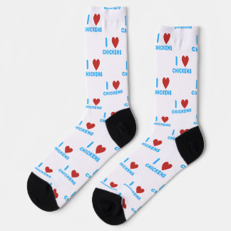 I Love Chickens, Novelty Chicken Themed Socks