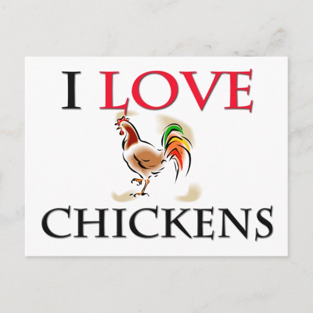 I Love Chickens Postcard (Front)