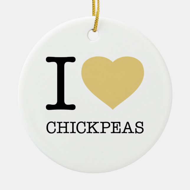 I LOVE CHICKPEAS CERAMIC ORNAMENT (Front)