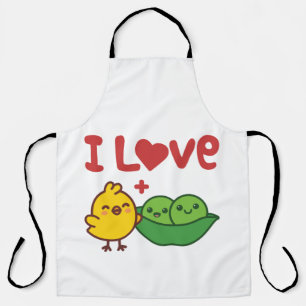 I Love Chickpeas Hummus Kawaii Apron
