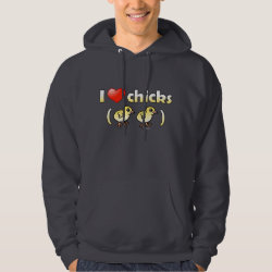 I Love Chicks (birds) Men's Basic Hooded Sweatshirt