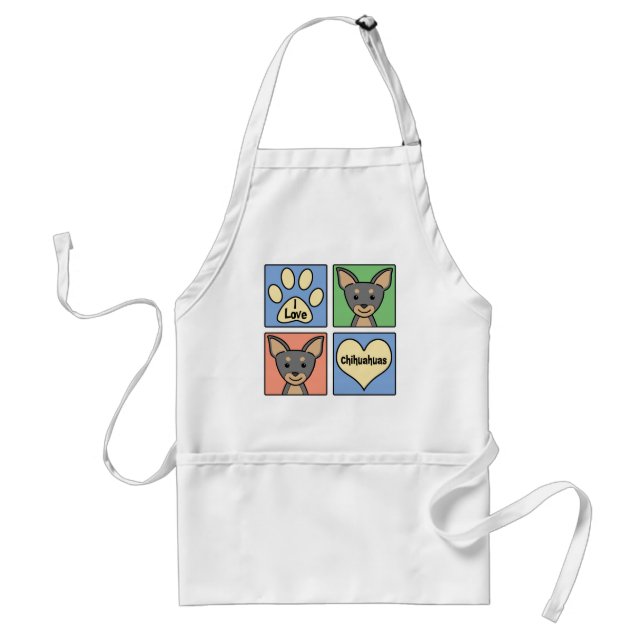 I Love Chihuahuas Adult Apron (Front)