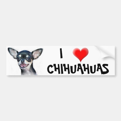 I Love Chihuahuas bumper sticker