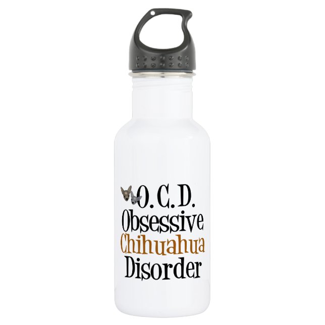 I Love Chihuhuas Stainless Steel Water Bottle (Front)