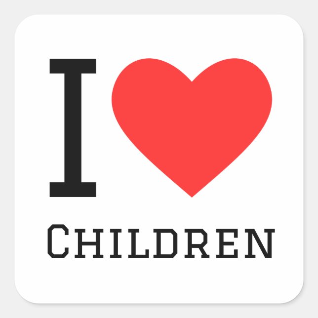 I love children square sticker (Front)